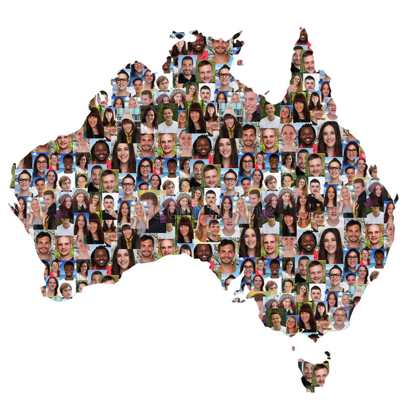 australia map multicultural group young people integration di diversity isolated 58416369